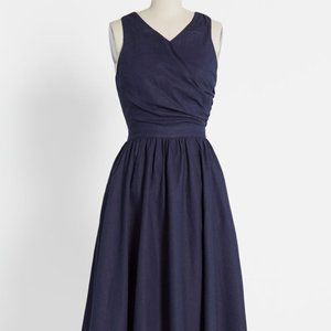 Modcloth Blue SweetSunrise Asymmetrical Wrap Dress